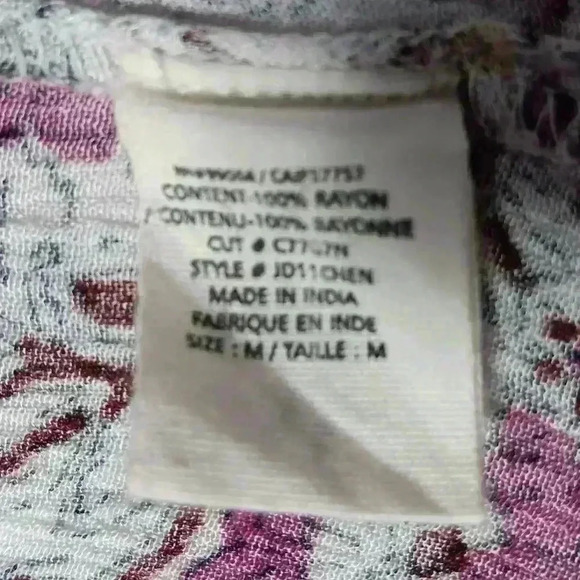 Billabong Flowered Tunic, long-sleeved  Boho Beachy - Picture 6 of 9